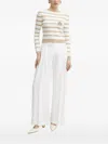 Ermanno Scervino Striped Embellished Sweater In White