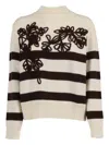Ermanno Scervino High-neck Knit Sweater With Decorative Application In Animal Print