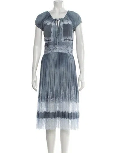 Pre-owned Ermanno Scervino Striped Midi Length Dress In Blue