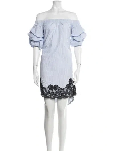 Pre-owned Ermanno Scervino Striped Mini Dress In Blue