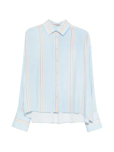 Ermanno Scervino Striped Shirt In Blue