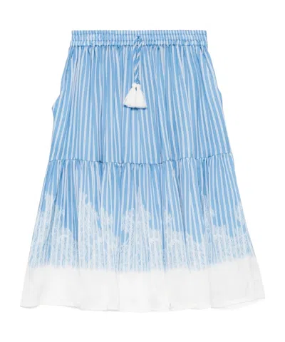 Ermanno Scervino Striped Skirt In Blue