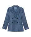 Ermanno Scervino Striped Blazer In Blue