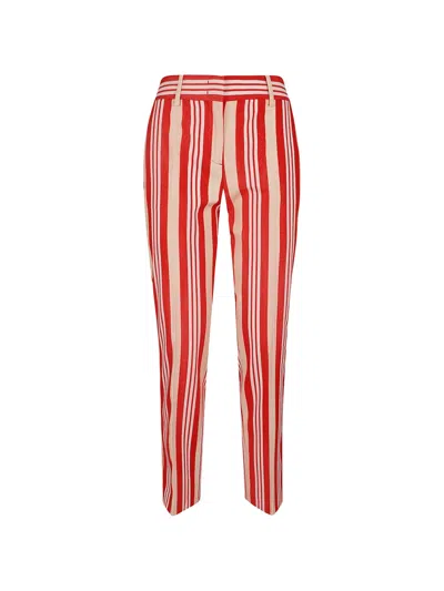 Ermanno Scervino Striped Tailored Trousers In Red