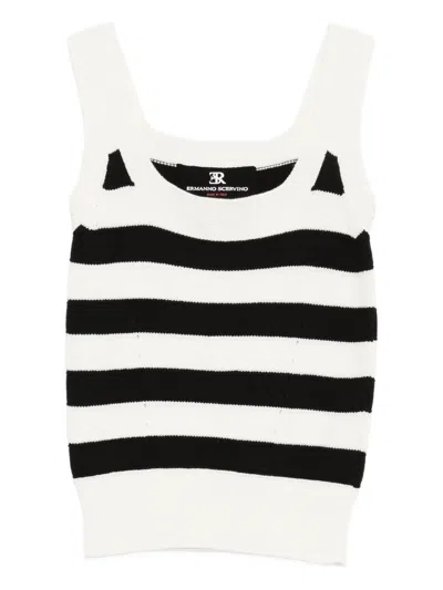 Ermanno Scervino Striped Top In White