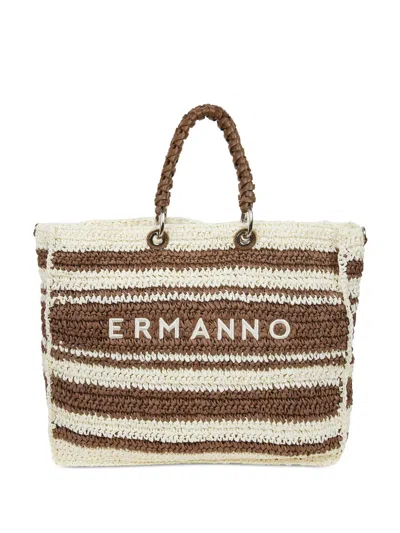 Ermanno Scervino Striped Tote Bag In Multi