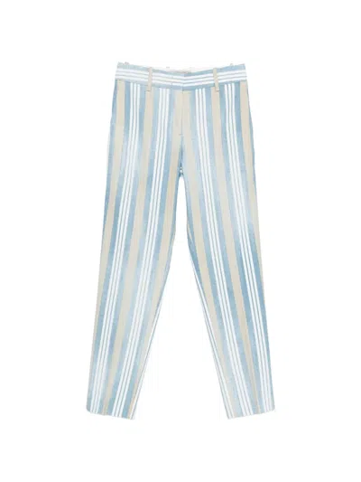 Ermanno Scervino Striped Tailoring Trousers Tapered Leg Design In Blue