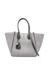Ermanno Scervino Structured Shopper Bag With Crocodile-embossed Accents In Gray