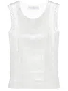 Ermanno Scervino Stud-embellished Cotton Tank Top In White