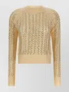 Ermanno Scervino Baguette Studded Sweater Sweaters And Cardigans Beige In Brown