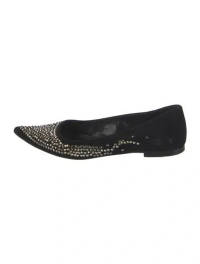 Pre-owned Ermanno Scervino Suede Ballet Flats In Black