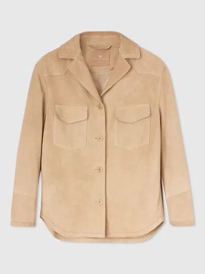 Ermanno Scervino Suede Blazer In Brown