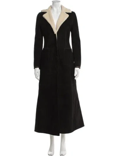 Pre-owned Ermanno Scervino Suede Coat In Black