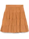 Ermanno Scervino Suede Mini Skirt In Brown