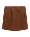 Ermanno Scervino Suede Mini Skirt With Side Pockets In Brown