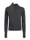 Ermanno Scervino Long Sleeve High Neck Sweater In Multi