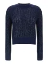 Ermanno Scervino Baguette Studded Sweater In Blue