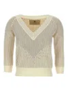 Ermanno Scervino Rhinestone Sweater Sweaters And Cardigans In Beige