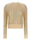 Ermanno Scervino Baguette Studded Sweater Sweaters And Cardigans Beige In Neutral