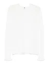 Ermanno Scervino Long Sleeve Merino Sweater In White