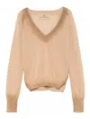 Ermanno Scervino Long Sleeve V-neck Sweater In Multicolour