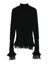 Ermanno Scervino Long Sleeve Turtle-neck Sweater In Black