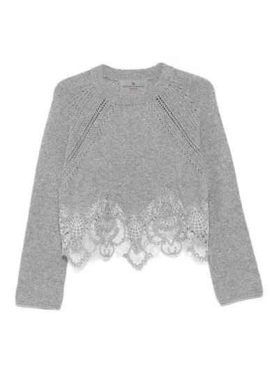 ERMANNO SCERVINO SWEATER WITH LACE HEM