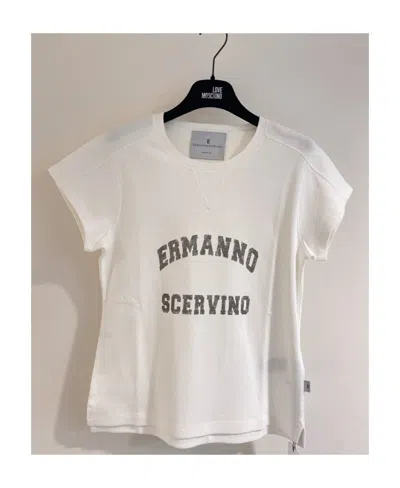 Ermanno Scervino T-shirt With Round Neck And Short Sleeves In White