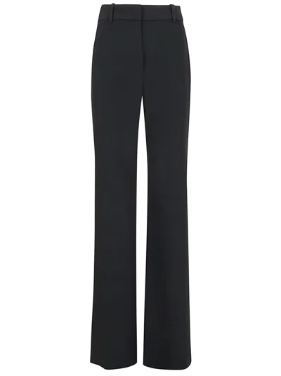 ERMANNO SCERVINO TAILORED BLACK TROUSERS WITH STRAIGHT-LEG SILHOUETTE AND SUBTLE STITCHING