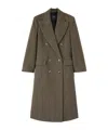 Ermanno Scervino Tailored Coat In A Virgin Wool, Silk, And Cashmere Blend With Resca Pattern In Brown