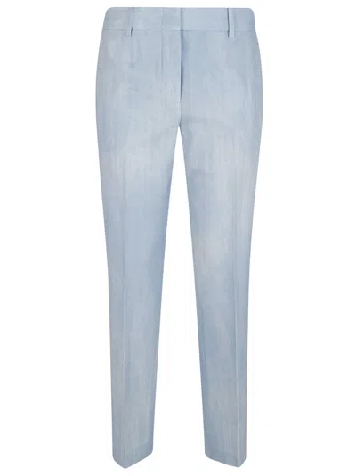 Ermanno Scervino Tailored Light Blue Trousers With Classic Waistband