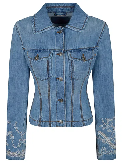 Ermanno Scervino Tailored Lightweight Jacket In Blue