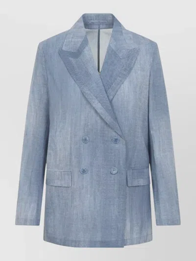 Ermanno Scervino Tailored Polyester Blazer Jacket Notch Lapel In Blue