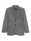 Ermanno Scervino Tailored Single-breasted Blazer With Herringbone Pattern In Gray