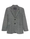 Ermanno Scervino Tailored Single-breasted Blazer With Herringbone Pattern In Gray