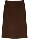 Ermanno Scervino Tailored Straight-cut Wool Skirt In Brown