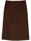 Ermanno Scervino Tailored Straight-cut Wool Skirt In Brown