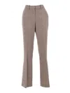 Ermanno Scervino Tailored Straight-leg Pants In Smooth Polyester In Brown