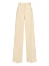 Ermanno Scervino High Waist Wide Leg Trousers With Belt Loops In Neutral