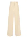 Ermanno Scervino High Waist Wide Leg Trousers With Belt Loops In Neutral