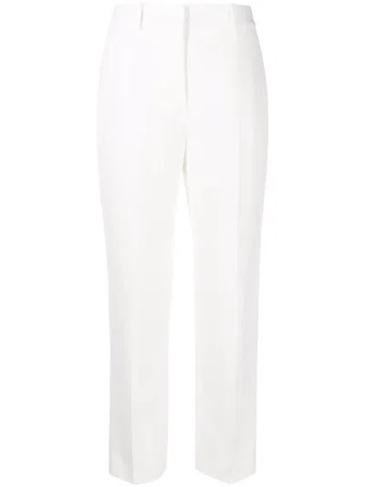 ERMANNO SCERVINO ERMANNO SCERVINO TAILORED WHITE TROUSERS IN LIGHTWEIGHT FABRIC