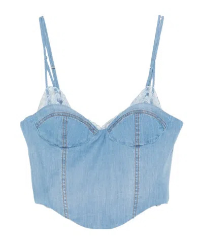 Ermanno Scervino Zipped Top In Blue
