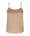 Ermanno Scervino Silk Tank Top With Round Neckline In Nude