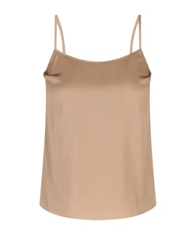 Ermanno Scervino Tank Top In Seta In Brown