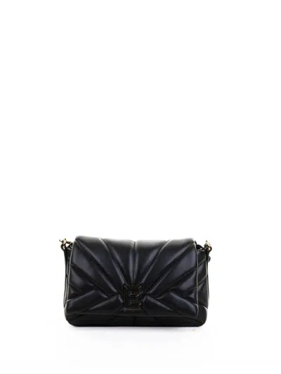 Ermanno Scervino Terry Black Leather Shoulder Bag