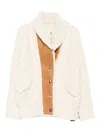 Ermanno Scervino Cable-knit Shearling Jacket In White