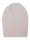 Ermanno Scervino Textured Knit Beanie With Ribbed Band In Gray