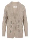 Ermanno Scervino Crystal-embellished Cable-knit Cardigan In Multi
