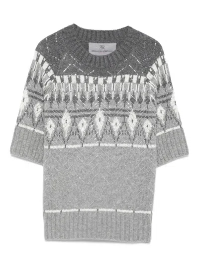 Ermanno Scervino Textured Knit Cashmere Sweater In Gray