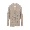 Ermanno Scervino Cable Knit Cardigan Crystal Embellishments In Neutral